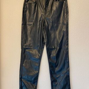 Indigo Rising Faux Leather pants High Rise Straight black juniors 7/28